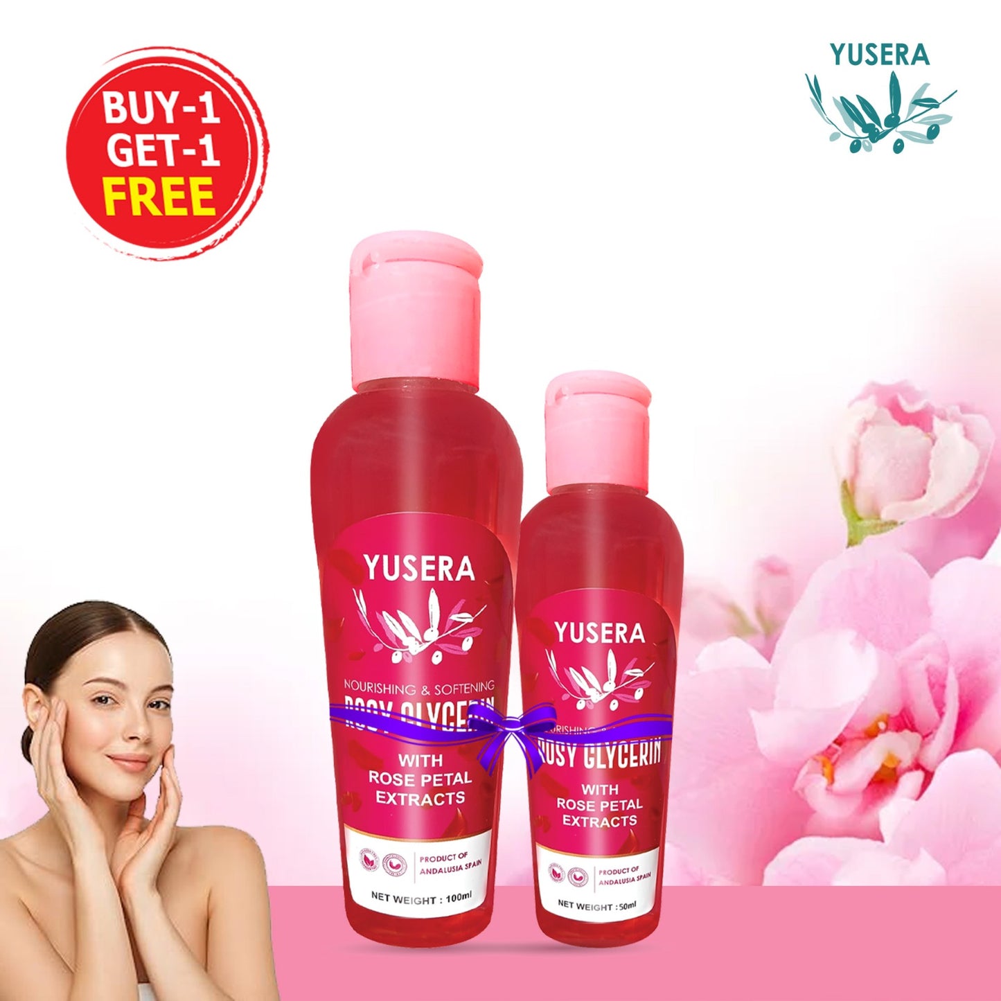 Buy 1 Get 1 FREE! - YUSERA Rosy Glycerin 100ml + FREE 50ml