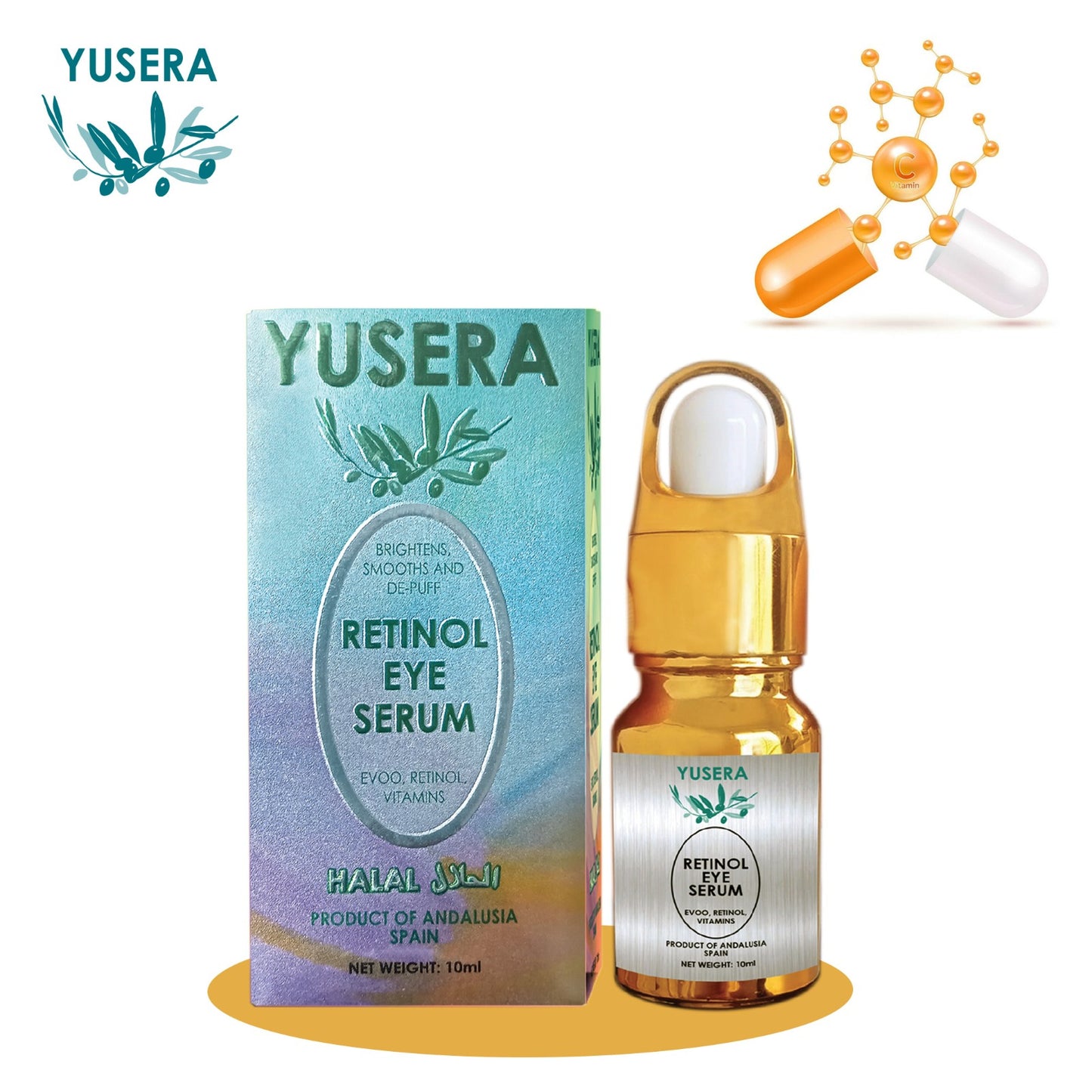 YUSERA Retinol Eye Serum 15ml - Wrinkle Defense | Brighter Eyes | Perfect for All Skin Types