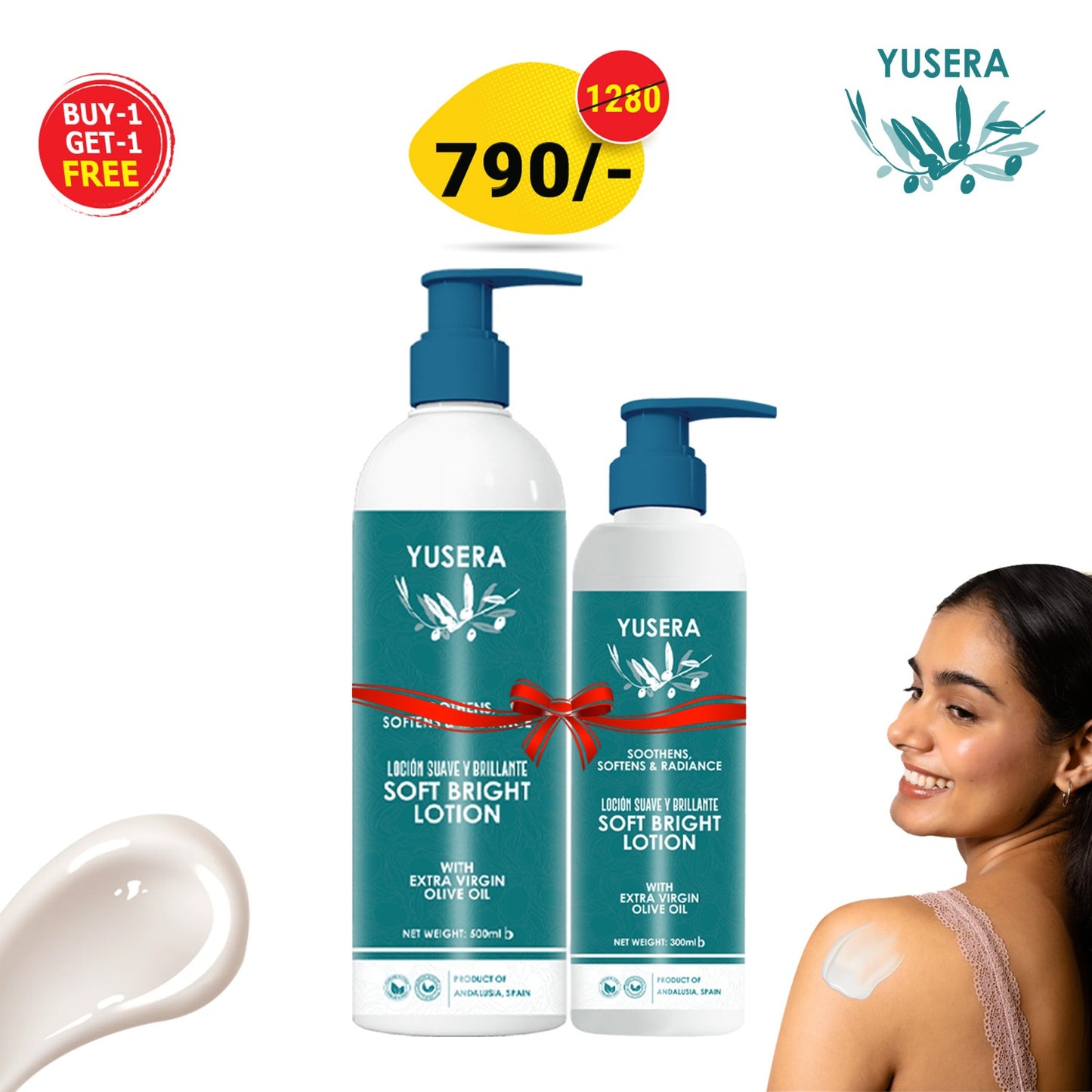 Buy 1 Get 1 FREE!  – Yusera Soft Bright Lotion 500ml + FREE 300ml